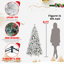6FT Flocked Christmas Tree with 752 Tips, Snowy PVC & Hard Needle Branches, Hinged Structure for Easy Setup, and Stable Metal Stand-1916122260-1916122267-1916122256