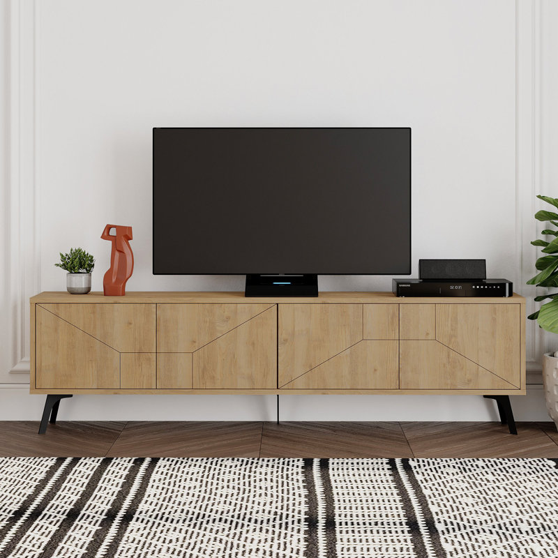 Meuble télé flottant pour téléviseur de 60 po ou moins Kishia, Naturel