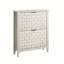 Armoire à chaussures rétro blanc avec 2 tiroirs rabattables, design Mid-Century rétro pour les couloirs et les vestibules
