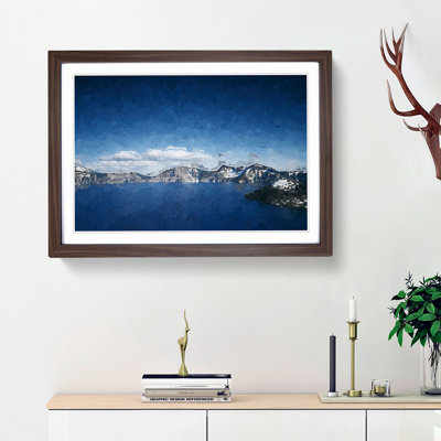 Crater Lake in Oregon in Abstract - Picture Frame Painting Print