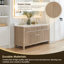 Lala 60" Double Bathroom Vanity with Grain White Engineered Stone Countertop without Mirror-774228645