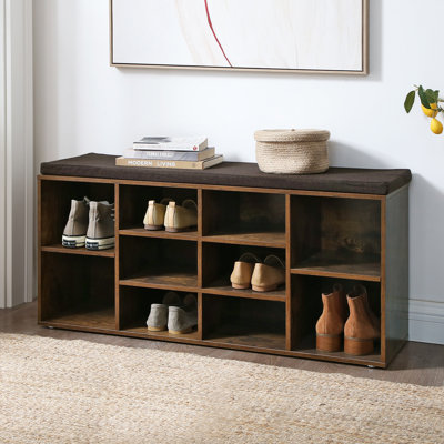 Banc de rangement pour chaussures avec paires de tablettes Arney