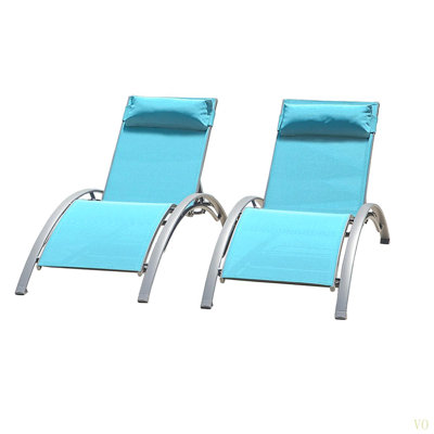 Ensemble de 2 chaises longues pour piscine (2 chaises longues)