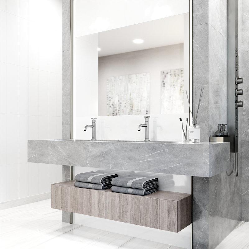 Robinet de salle de bain monocorps et monotrou H 8 po Ruxton, Nickel brossé