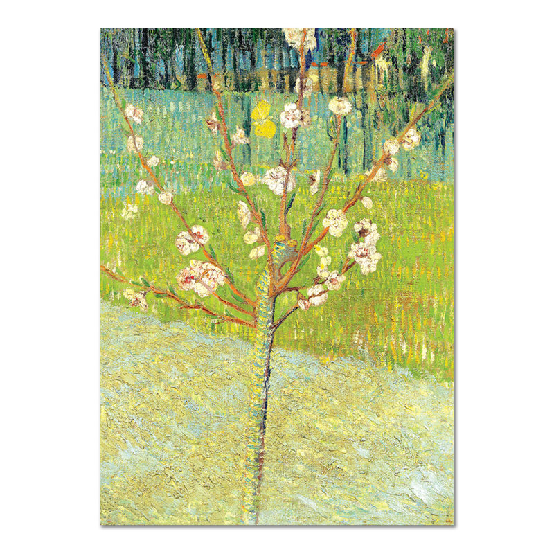 Peach Blossom by Vincent Van Gogh - Unframed Painting on Glass, 95cm H x 65cm W