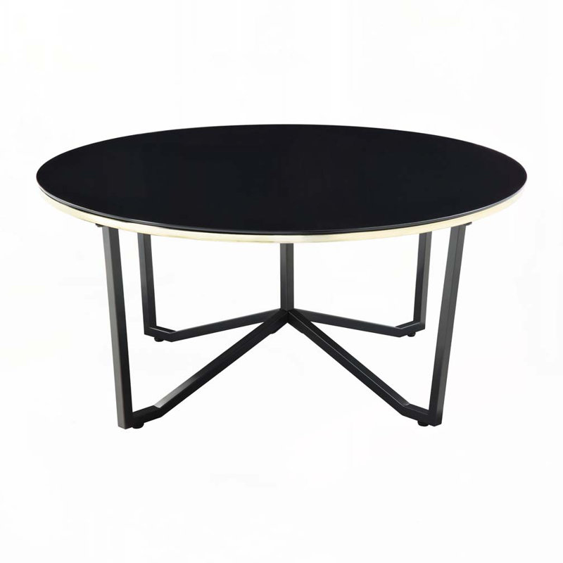 Ensemble de tables basses en verre avec pieds croisés