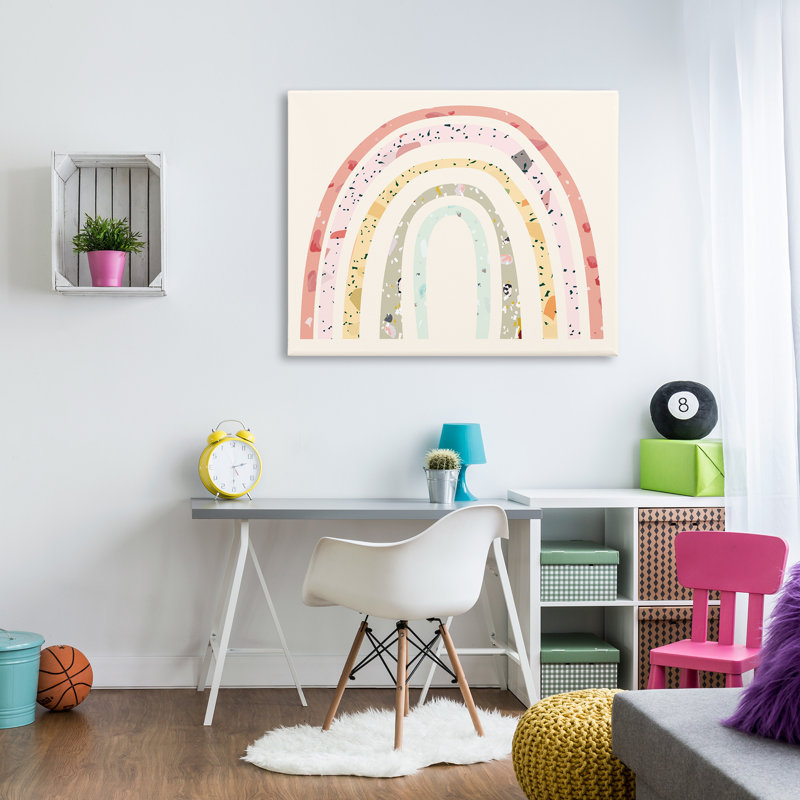 Motif abstrait pour enfants, arc-en-ciel sur art, H 36 po x l 48 po