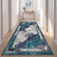 Tapis Somerset moderne à l'aspect vieilli, aquarelle abstraite, bleu sarcelle et blanc, lavable à la machine, antidérapant, à poils courts, pour l'intérieur et l'extérieur, adapté aux animaux domestiques, idéal pour le salon, la chambre, la salle à manger, l'entrée, le couloir ou le bureau.-432060009