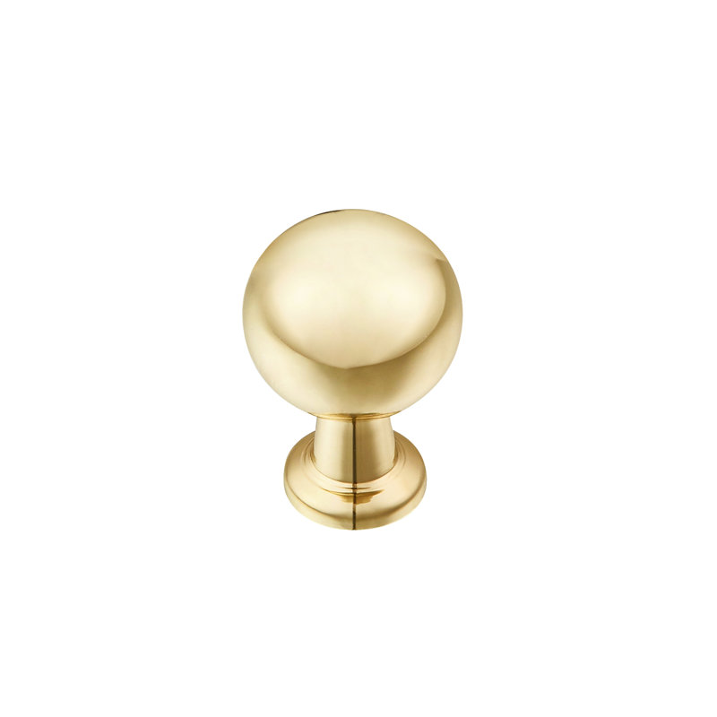 Gold Round Zinc Cabinet Knob with Mounting Hardware