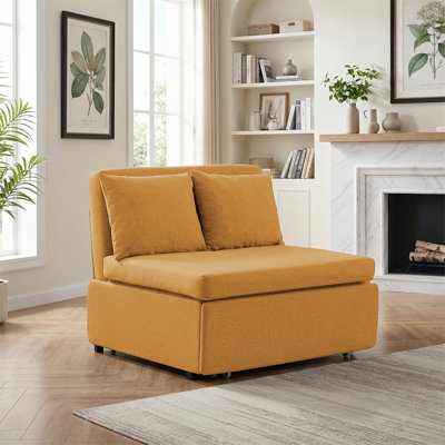 Convertible Linen Fabric Sleeper Sofa Chair with Pull‑Out Bed for Small Living Spaces