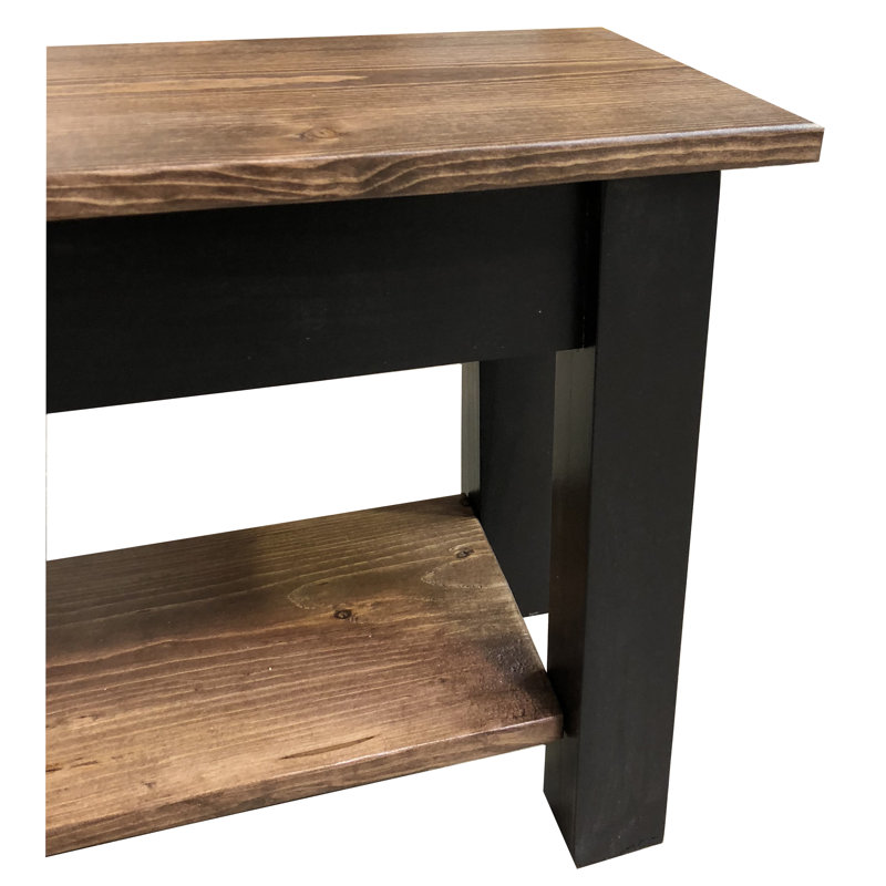 Mccardle Storage Bench, 17" H x 24" W x 12" D, Walnut/Black