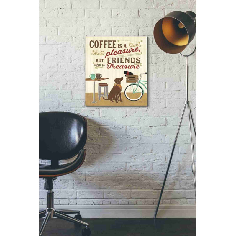 «Coffee and Friends II» par Veronique Charron, art mural sur toile, H 18 po x l 16 po x P 0,75 po