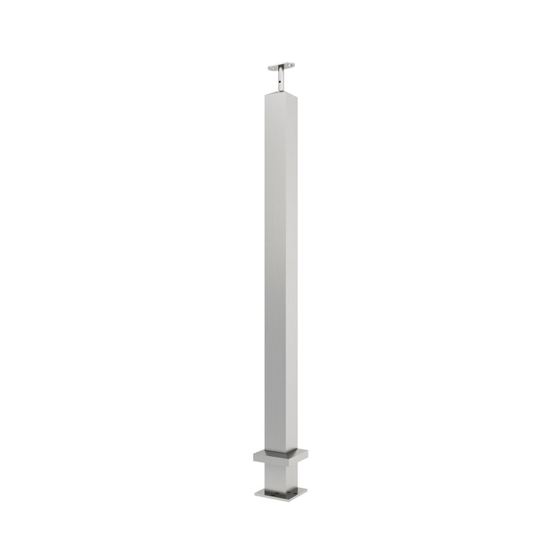 2 po x 34 1/2 po à 36 po Carré acier inoxydable Newel, brossé, Acier Inoxydable