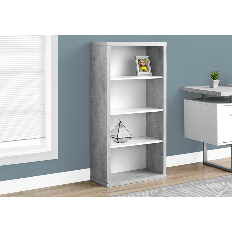 Bibliothèque Jesscia Meny, 48 po, 4 tablettes larges, socle uni, (4 Shelves) 48" H x 12" W x 24" D, Black