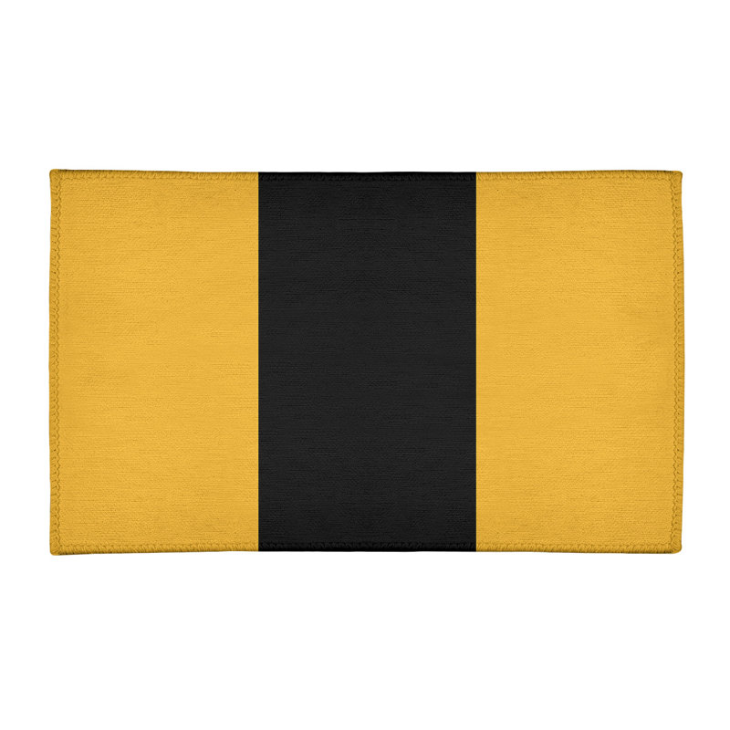 Tapis doré/noir rayé, Rectangle 3 pi x 5 pi