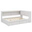 Lit de jour double en bois avec tablettes de rangement intégrées, lumières USB / DEL et lit en bois à deux tiroirs-1230714854