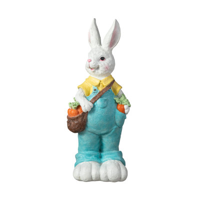 Décoration de table 17,25 "H Lapin en résine avec carotte