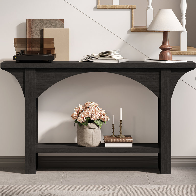 Console moderne 55 po, table de vestibule étroite, Noir
