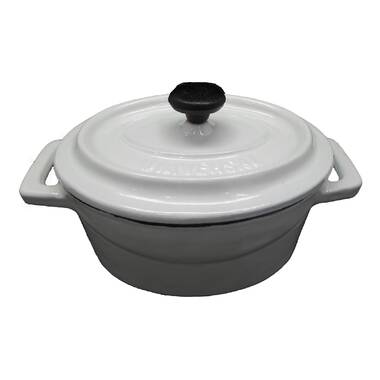 World Cuisine Paderno - White Oval Dutch Oven with Lid