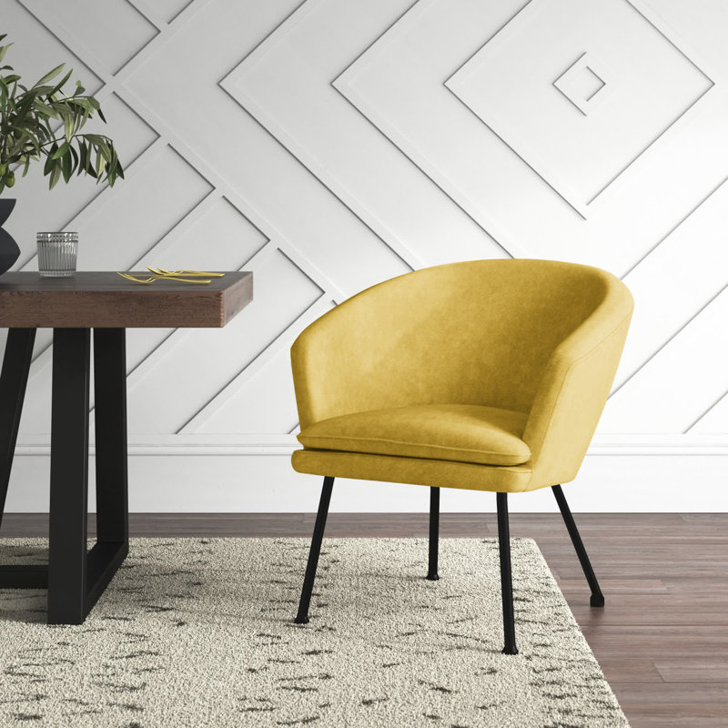 Bohanan Upholstered Barrel Chair, Yellow