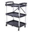 Collapsible 3-Tier Service Cart with Folding Design - Black and Silver Iron Frame