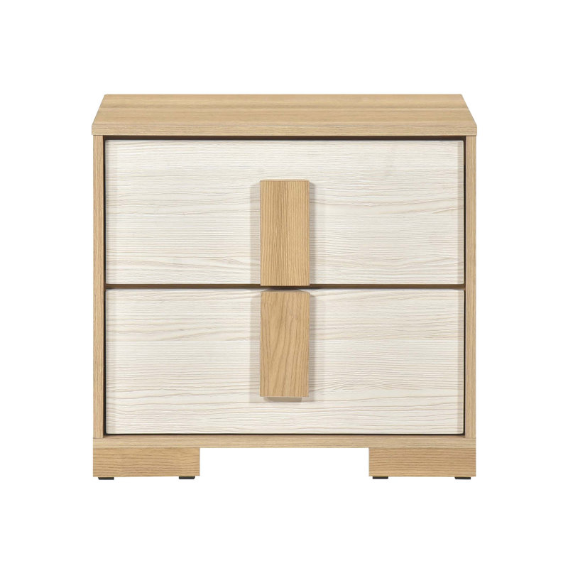 Table de chevet contemporaine à 2 tiroirs avec tiroirs spacieux et finition durable pour les chambres à coucher modernes