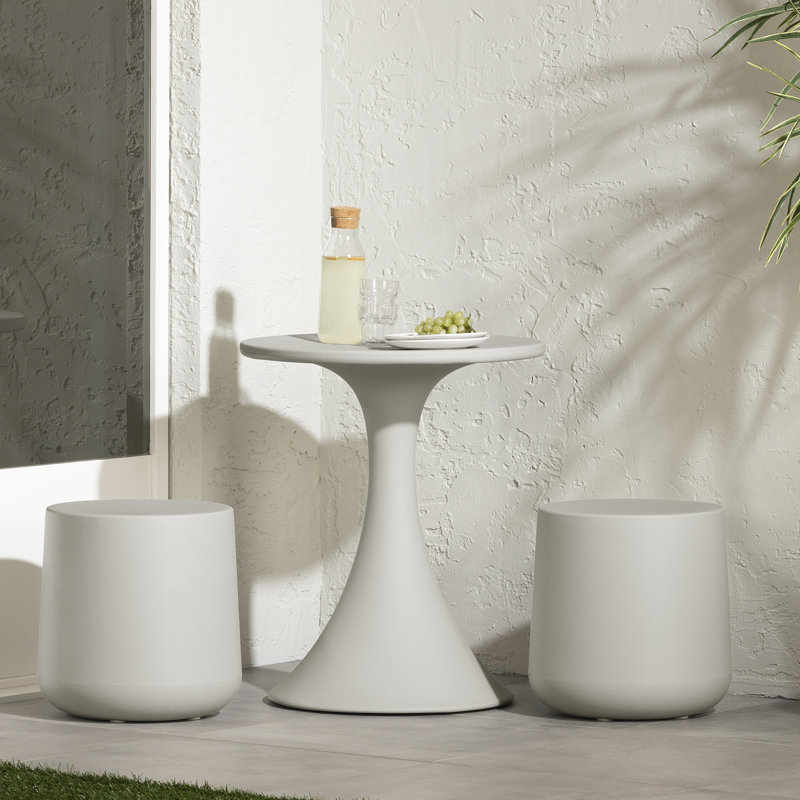 Dalya Table And Stools Bistro Set, Greige