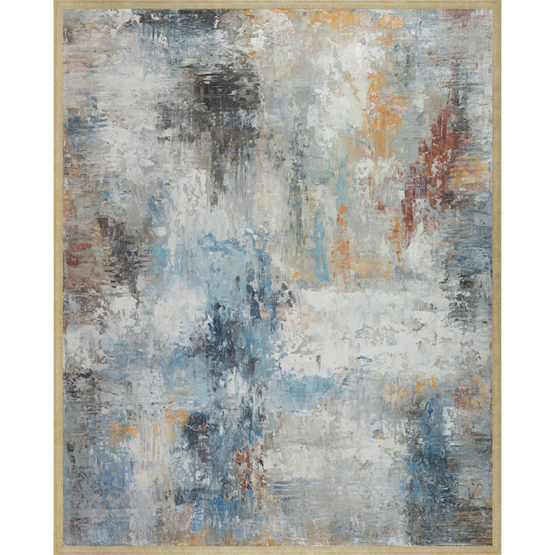 Memoir - peinture sur toile, Cadre argenté caramel