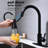 Pull Out Spray Kitchen Faucet, Matte Black: Stainless Steel, 360 Rotating Nozzle, Corrosion Finish, Simple Water Control With Single Handle For All Situations In Various Areas And Spaces Faucet-936655716