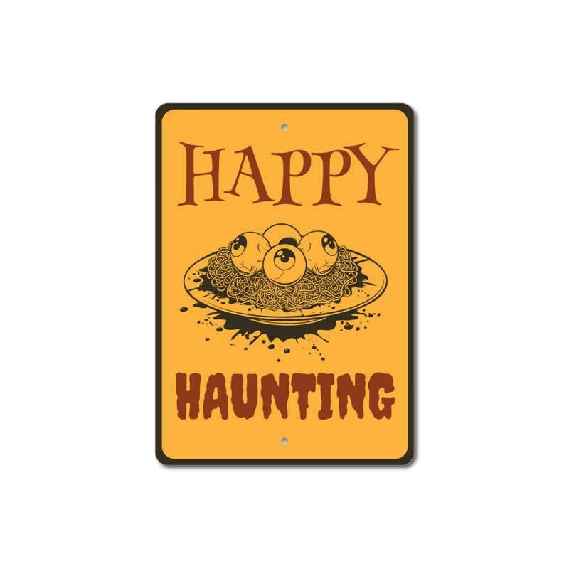 Panneau en aluminium «Happy Haunting», H 14 po x l 10 po x P 0,04 po