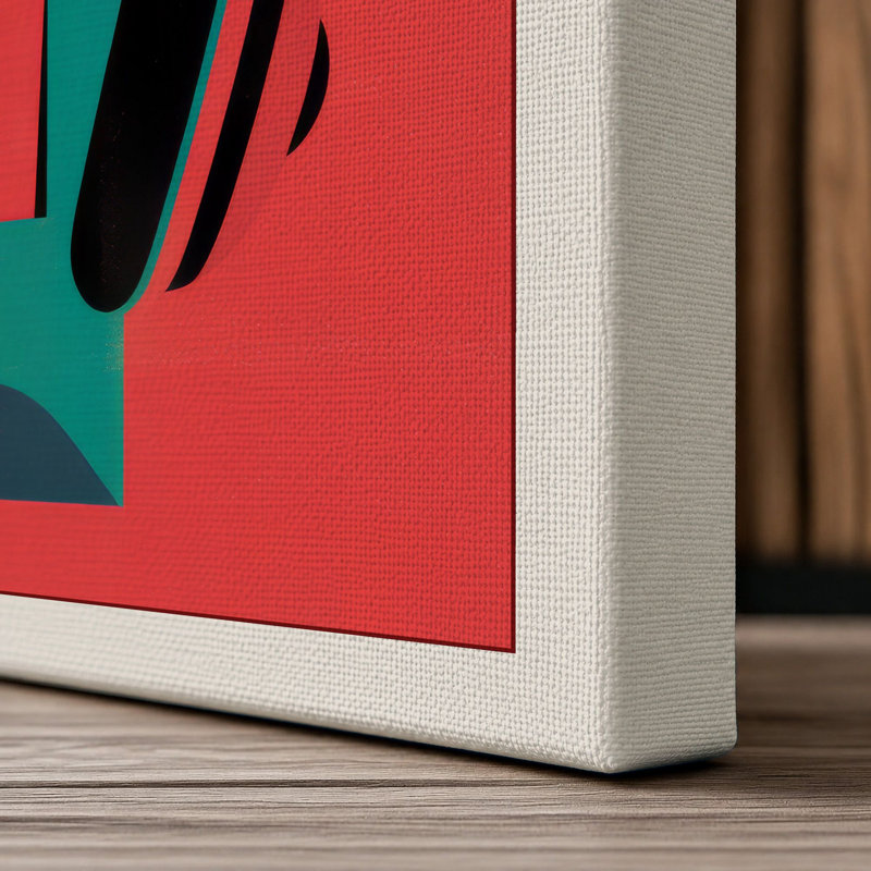 Stereo Modern Retro - Wrapped Canvas, 24x16 - 61.0 x 40.6 cm, Cream Border