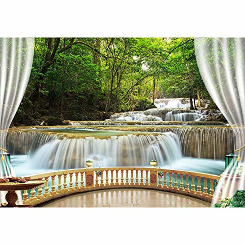 Murale vue naturelle de faux balcon, L 100 po x l 144 po