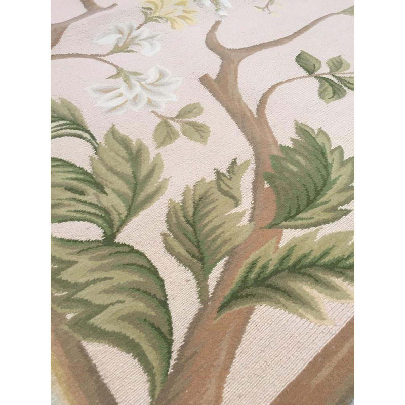 Hand-Knotted High-Quality Beige Area Rug, Rectangle 6' x 9'1"