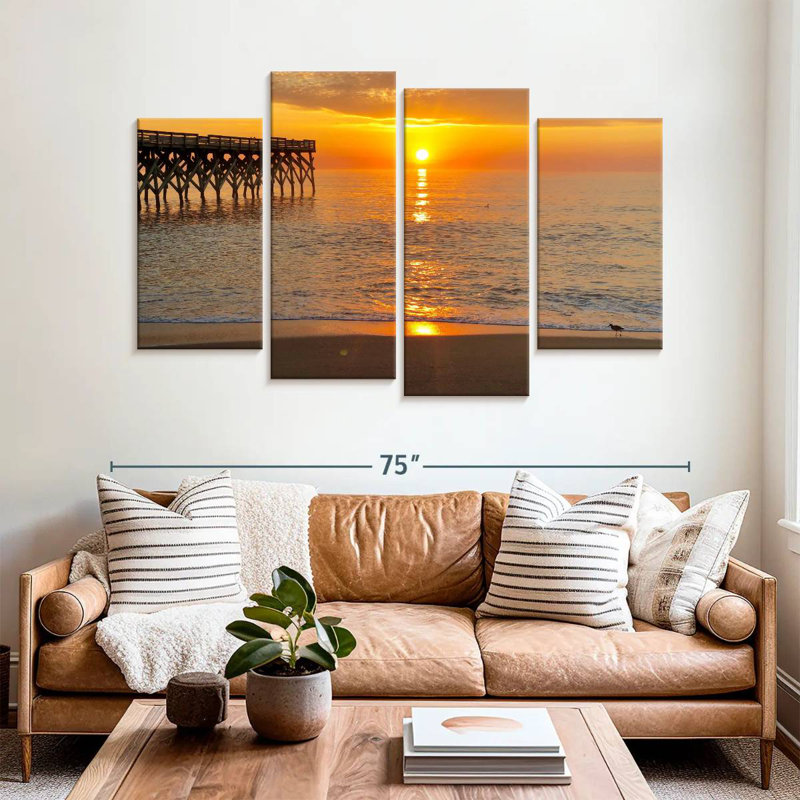 Aletra Wrightsville Beach au coucher du soleil, H 42 po x l 68 po