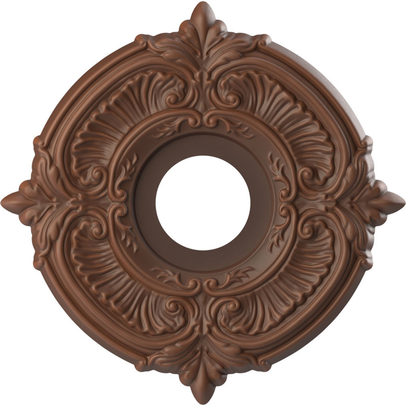 Attica Thermoformed PVC Ceiling Medallion, Metallic Rust, 13" H x 13" W x 0.75" D