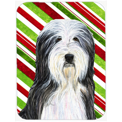Planche à découper en verre de noël east urban home barbu collie