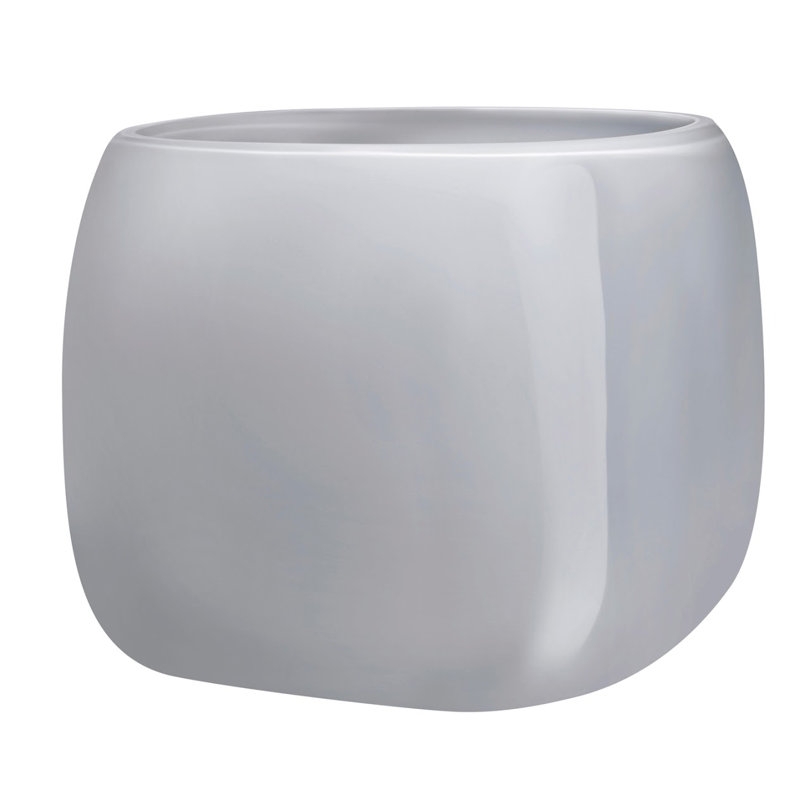 Vase en cristal Mono Box, Gris opale, H 8,97 po x l 9,84 po x P 9,84 po