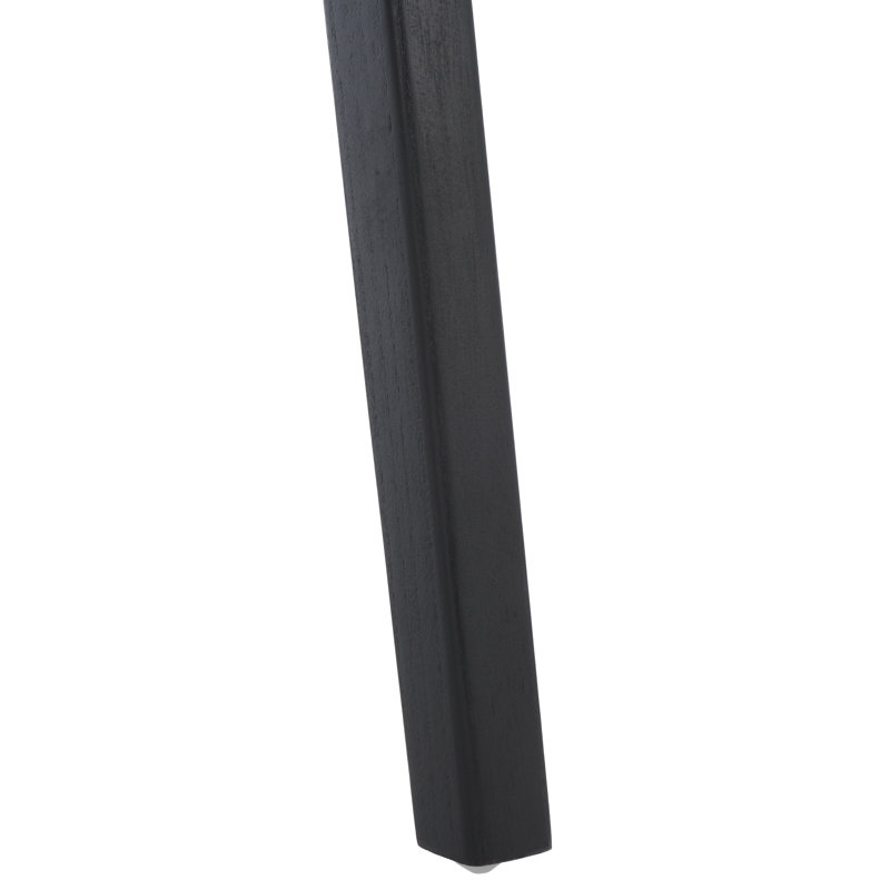 Tabouret Alston, Cuir noir / cadre noir, Tabouret de comptoir (siège d'une hauteur de 27,1
