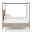 Lit à baldaquin transitionnel avec finition sable chaud, parfait pour créer une chambre à coucher confortable et élégante.