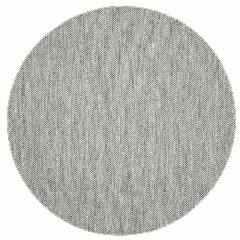 Arneshia Power Loom Gray/Navy Indoor/Outdoor Area Rug, Round 10'