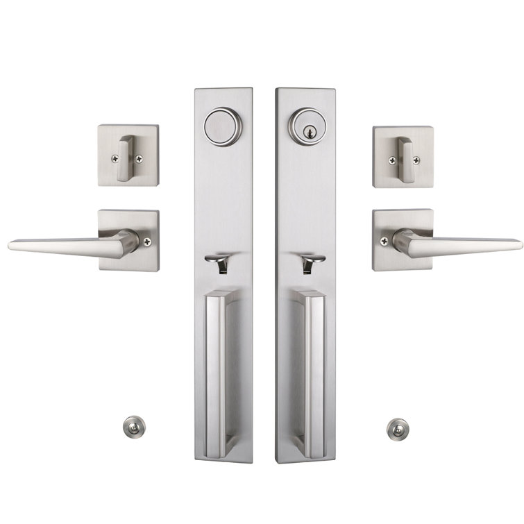 Modish Handleset with Single Cylinder Deadbolt and Door and Rosette