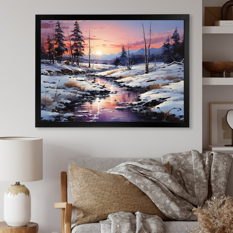 «Pine Tree Winters Magic II», reproduction sur toile, H 34 po x l 44 po x P 1,5 po, Cadre photo noir