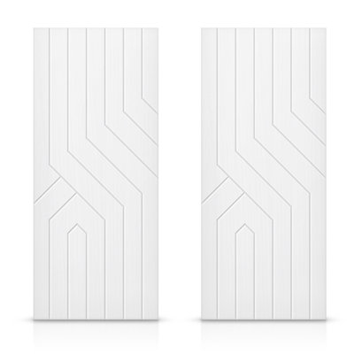 Hollow Paneled Painted without Installation Hardware Kit Sliding Closet Doors