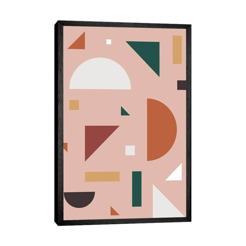Abstract Geometric XXX - Print on Canvas, 152.5 cm H x 101.5 cm W, Black Framed