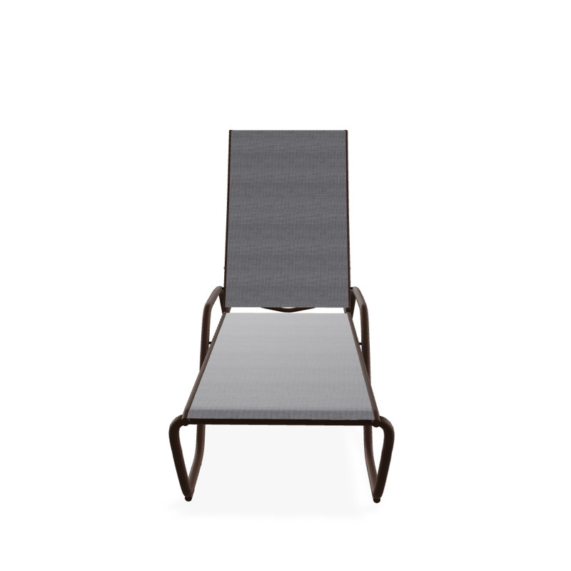 Chaise longue inclinable Gardenella, Kona texturé, Étain Augustine