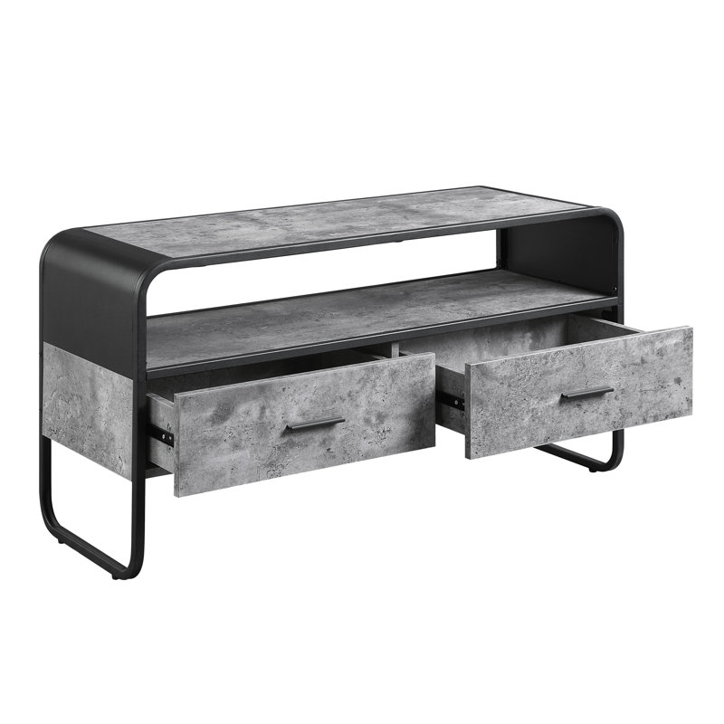 Meuble télé en béton gris et noir | Idée de cadeau