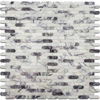 Eclipse Marble Mosaic Tile in Lilac