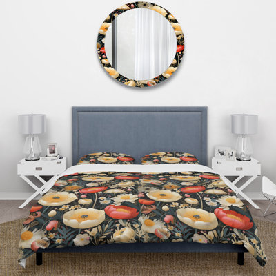 Ensemble de housse de couette beige et rouge