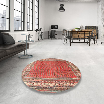 Tapis en laine rouge / beige