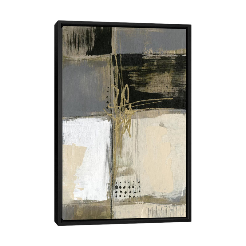 Neutral Divisions III par Jennifer Goldberger - reproduction d'art, H 40 po x l 26 po x P 1,5 po, Toile avec cadre noir